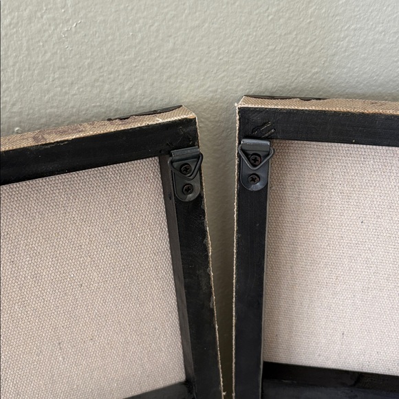 PAIR Paris French Metal Scroll Burlap Parisian Pictures Farmhouse Shabby Chic - Picture 11 of 11